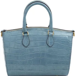 Bauletto aus Leder mit Kroko-Prägung