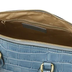 Bauletto aus Leder mit Kroko-Prägung
