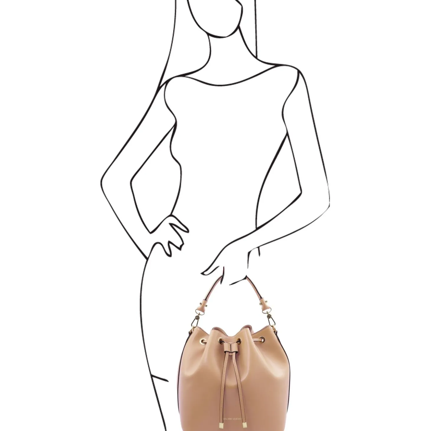 Beuteltasche aus Leder