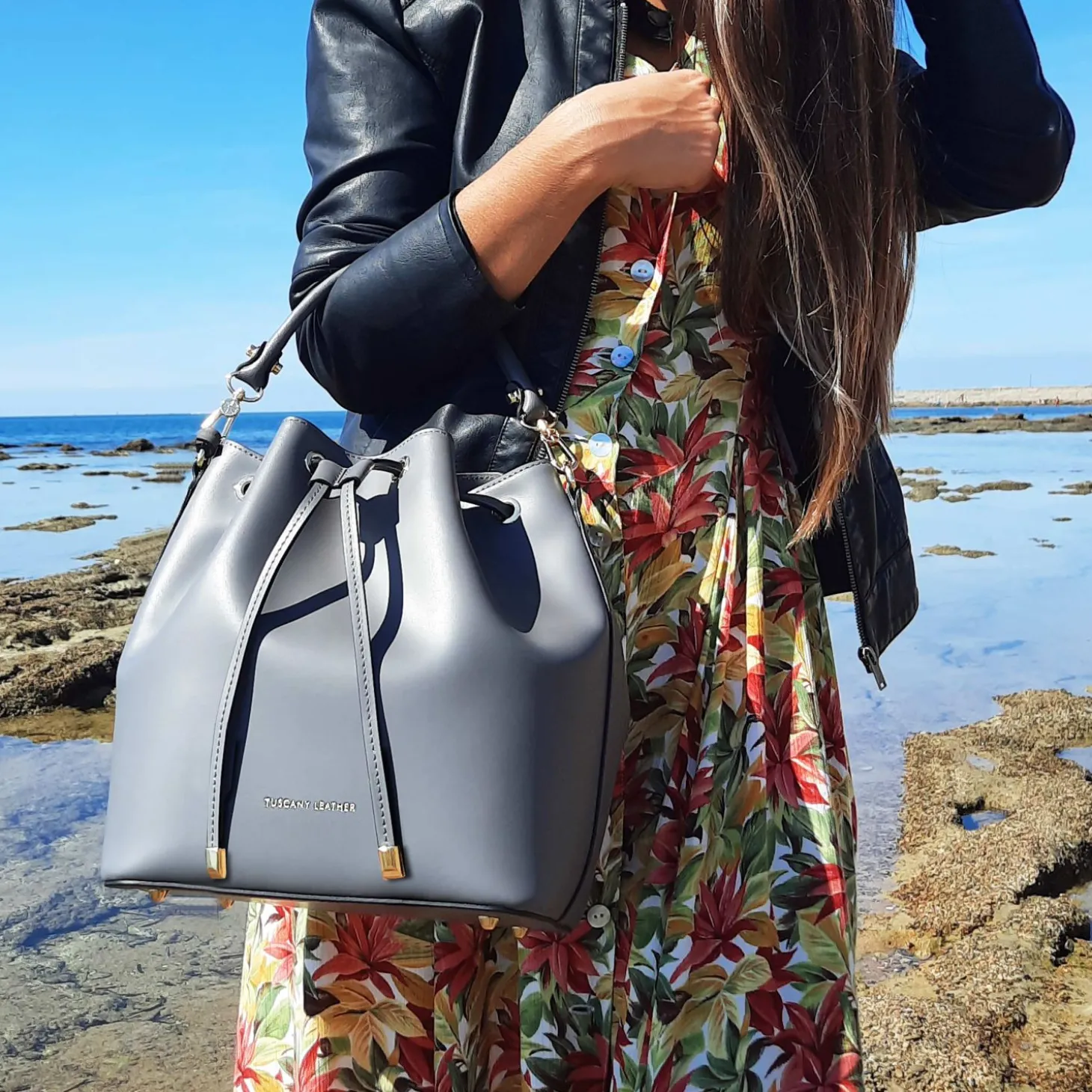 Beuteltasche aus Leder