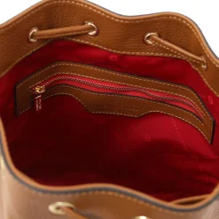 Beuteltasche aus Leder und Exklusive Damenbrieftasche aus Leder mit Rundum-Reißverschluss