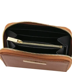 Beuteltasche aus Leder und Exklusive Damenbrieftasche aus Leder mit Rundum-Reißverschluss