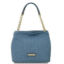 Beuteltasche mit Stroheffekt