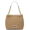 Beuteltasche mit Stroheffekt