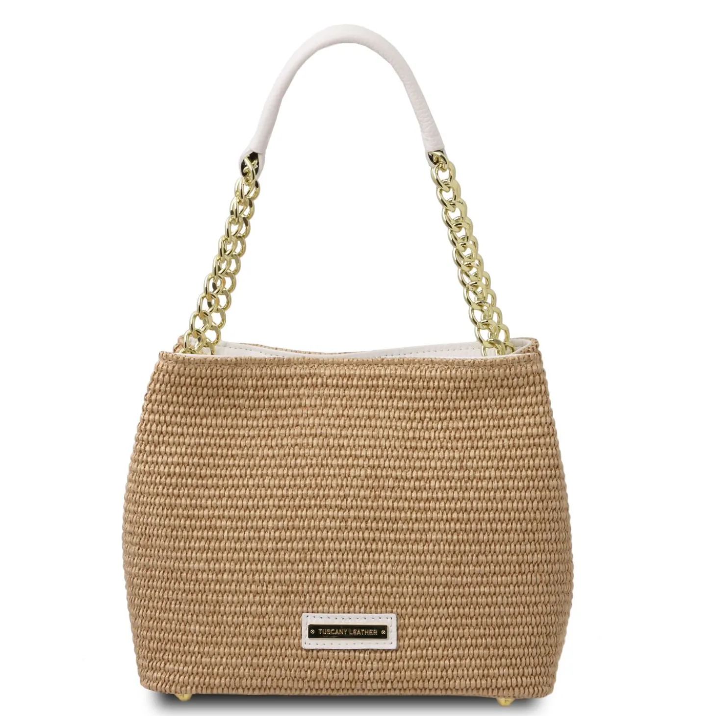 Beuteltasche mit Stroheffekt