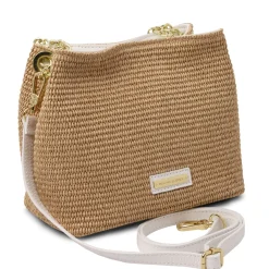 Beuteltasche mit Stroheffekt
