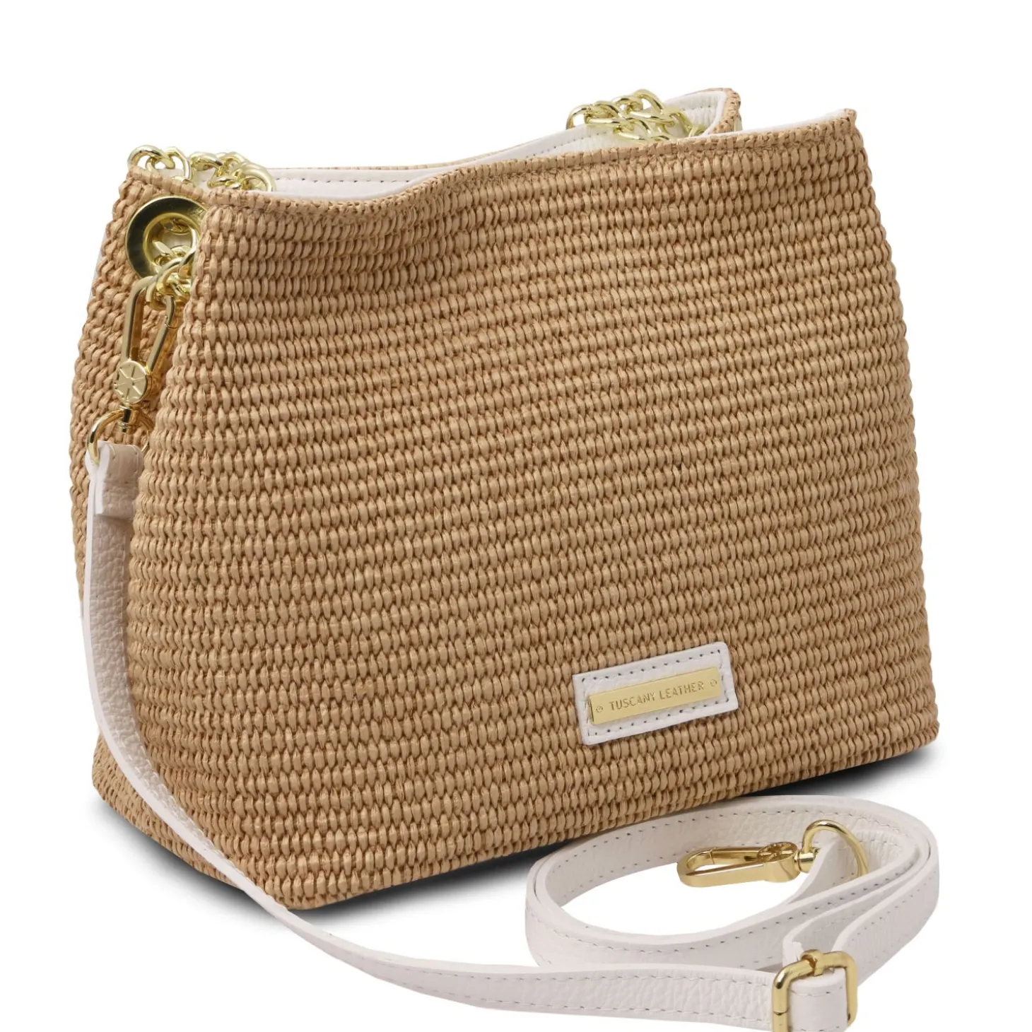 Beuteltasche mit Stroheffekt