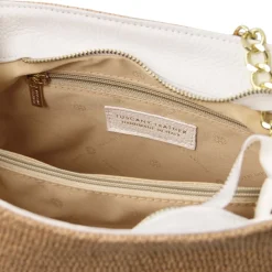 Beuteltasche mit Stroheffekt