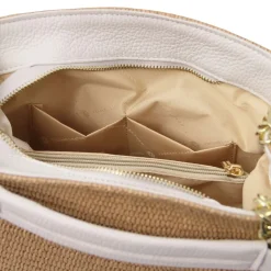 Beuteltasche mit Stroheffekt