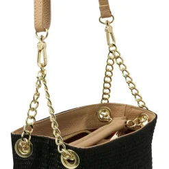 Beuteltasche mit Stroheffekt
