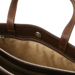 Damen - Aktentasche aus Leder 3 Fächer