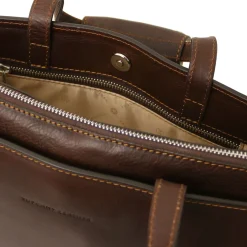 Damen - Aktentasche aus Leder 3 Fächer