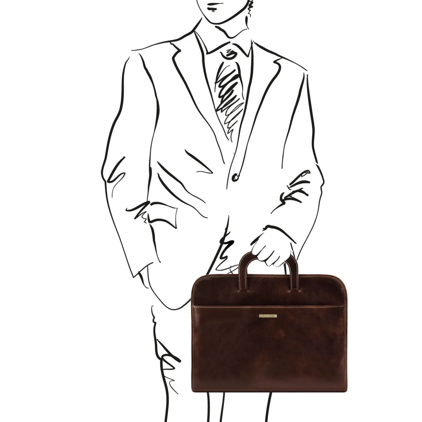 Dokumenten - Tasche aus Leder