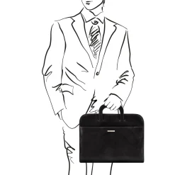 Dokumenten - Tasche aus Leder