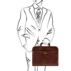 Dokumenten - Tasche aus Leder