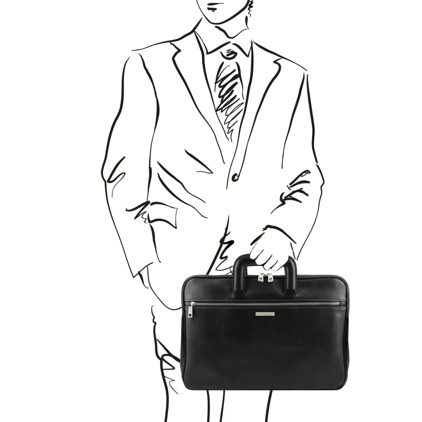 Dokumenten - Tasche aus Leder