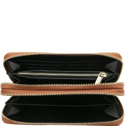 Doppel Rundum-Reißverschluss Damenbrieftasche aus Leder