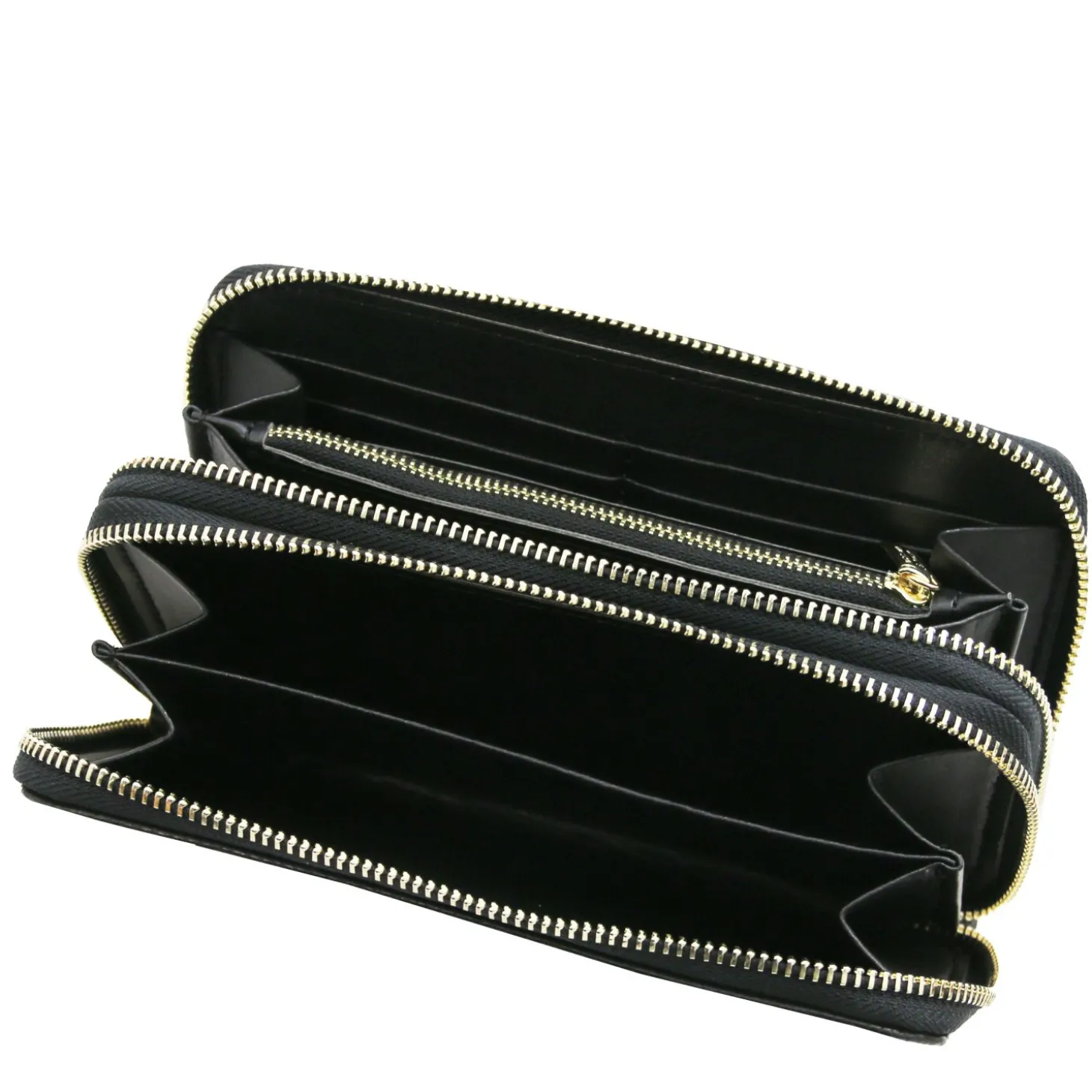 Doppel Rundum-Reißverschluss Damenbrieftasche aus Leder