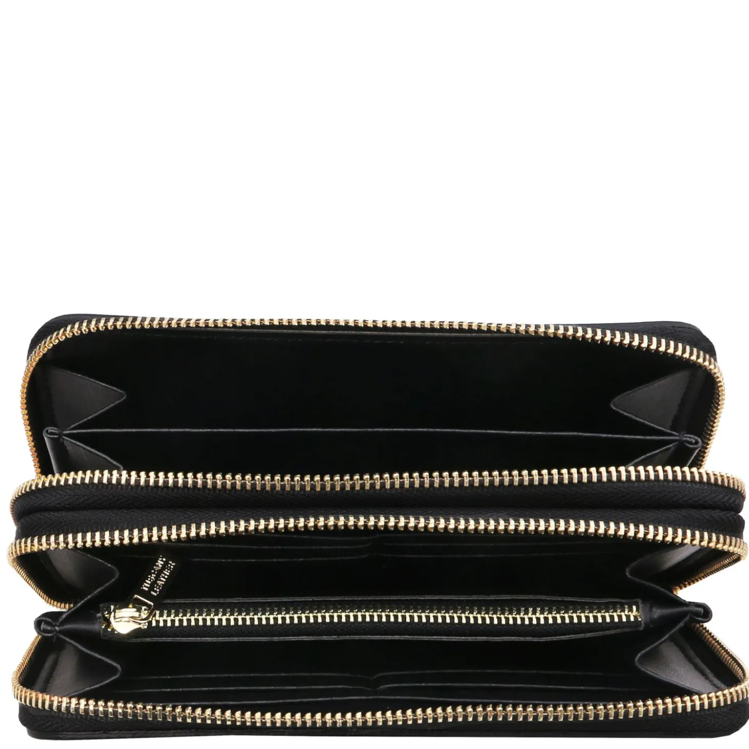 Doppel Rundum-Reißverschluss Damenbrieftasche aus Leder
