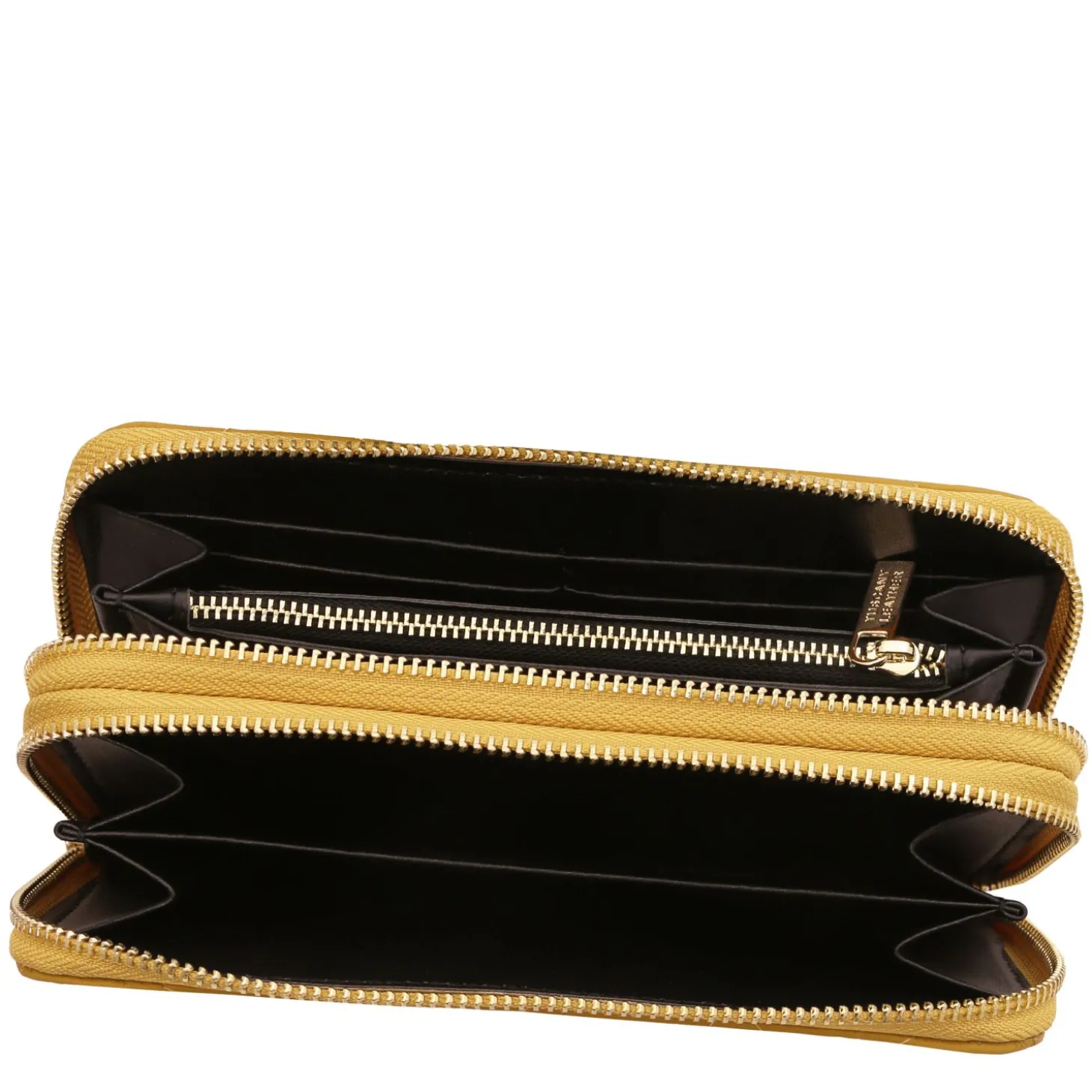 Doppel Rundum-Reißverschluss Damenbrieftasche aus Weichem Leder