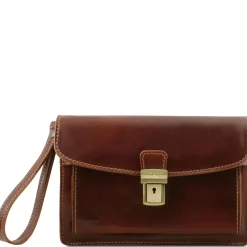 Elegante Handgelenktasche/Herrentasche aus Leder