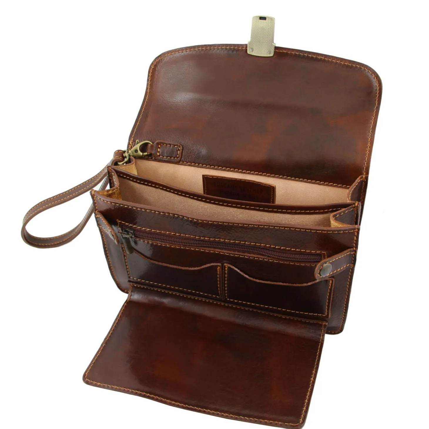 Elegante Handgelenktasche/Herrentasche aus Leder