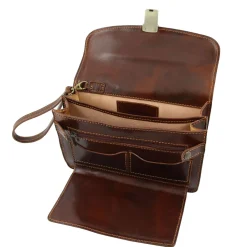 Elegante Handgelenktasche/Herrentasche aus Leder