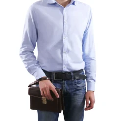 Elegante Handgelenktasche/Herrentasche aus Leder