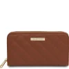 Exklusive Damenbrieftasche aus Weichem Leder mit Rundum-Reißverschluss