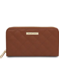 Exklusive Damenbrieftasche aus Weichem Leder mit Rundum-Reißverschluss