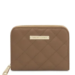 Exklusive Damenbrieftasche aus Weichem Leder mit Rundum-Reißverschluss
