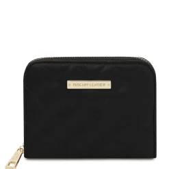 Exklusive Damenbrieftasche aus Weichem Leder mit Rundum-Reißverschluss