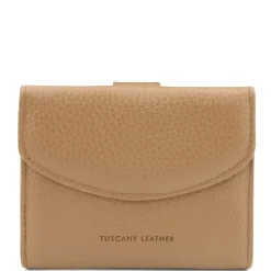 Exklusive Damenbrieftasche aus Leder mit 3 Scheinfächern und Münzfach