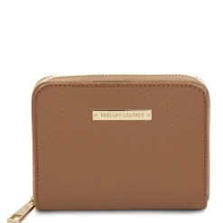 Exklusive Damenbrieftasche aus Leder mit Rundum-Reißverschluss