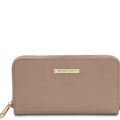 Exklusive Damenbrieftasche aus Leder mit Rundum-Reißverschluss