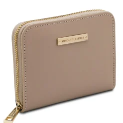 Exklusive Damenbrieftasche aus Leder mit Rundum-Reißverschluss