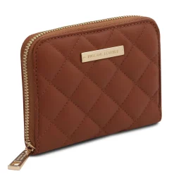 Exklusive Damenbrieftasche aus Weichem Leder mit Rundum-Reißverschluss