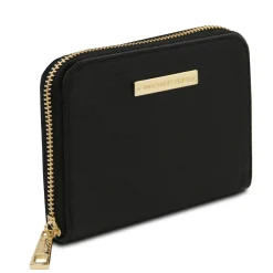 Exklusive Damenbrieftasche aus Leder mit Rundum-Reißverschluss
