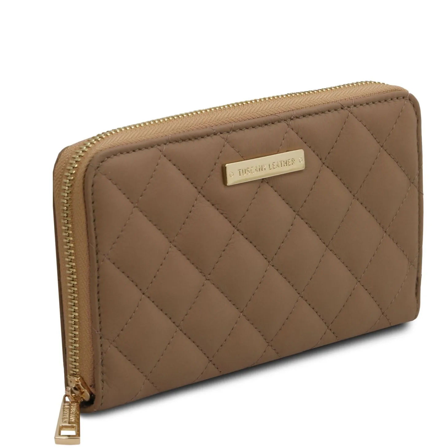 Exklusive Damenbrieftasche aus Weichem Leder mit Rundum-Reißverschluss