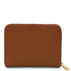 Exklusive Damenbrieftasche aus Leder mit Rundum-Reißverschluss