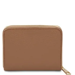 Exklusive Damenbrieftasche aus Leder mit Rundum-Reißverschluss