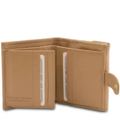 Exklusive Damenbrieftasche aus Leder mit 3 Scheinfächern und Münzfach