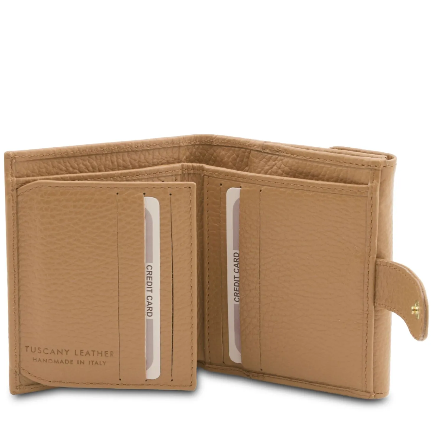 Exklusive Damenbrieftasche aus Leder mit 3 Scheinfächern und Münzfach