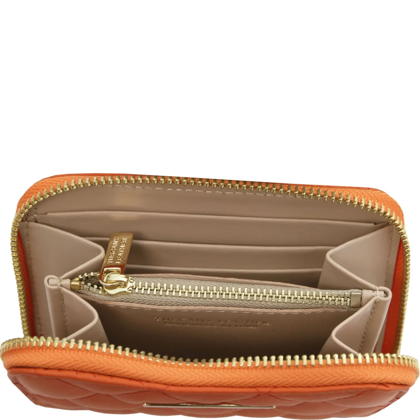 Exklusive Damenbrieftasche aus Weichem Leder mit Rundum-Reißverschluss