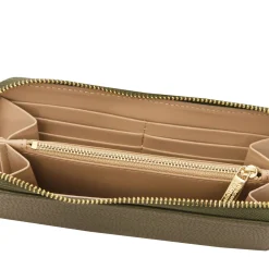 Exklusive Damenbrieftasche aus Leder mit Rundum-Reißverschluss