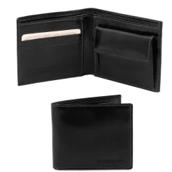 Exklusive Herren Brieftasche aus Leder mit 2 Scheinfächern und Münzfach