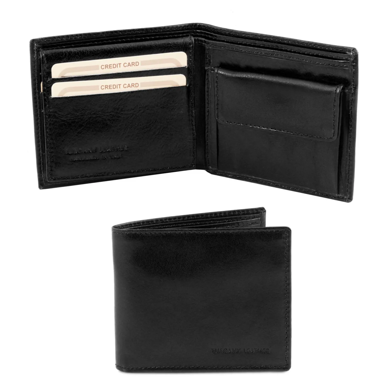Exklusive Herren Brieftasche aus Leder mit 3 Scheinfächern und Münzfach