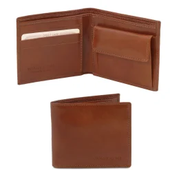 Exklusive Herren Brieftasche aus Leder mit 2 Scheinfächern und Münzfach
