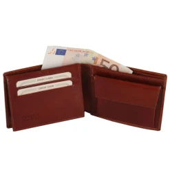Exklusive Herren Brieftasche aus Leder mit 2 Scheinfächern und Münzfach