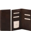 Exklusive Vertikal Herren Brieftasche aus Leder mit 2 Scheinfächern